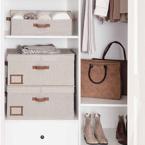 Extra Large Storage Bins with Lids, 55L Decorative Organizer