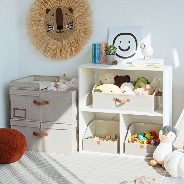 Extra Large Storage Bins with Lids, 55L Decorative Organizer