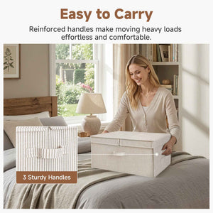 Extra Large Storage Bins with Lids, 55L Decorative Organizer