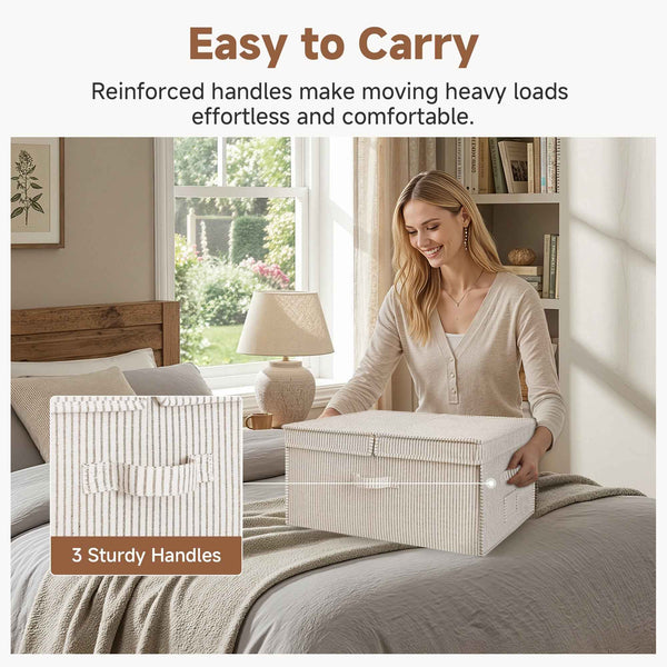 Extra Large Storage Bins with Lids, 55L Decorative Organizer