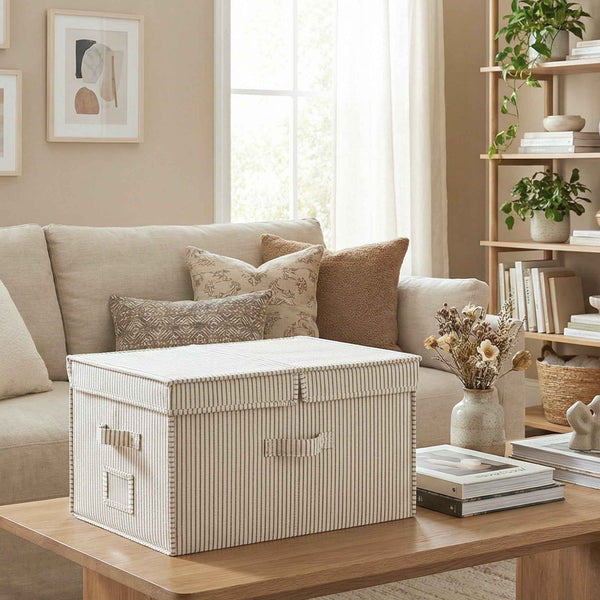 Extra Large Storage Bins with Lids, 55L Decorative Organizer