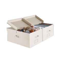 Extra Large Storage Bins with Lids, 55L Decorative Organizer