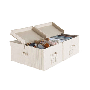 Extra Large Storage Bins with Lids, 55L Decorative Organizer