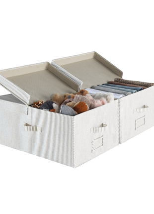 Extra Large Storage Bins with Lids, 55L Decorative Organizer