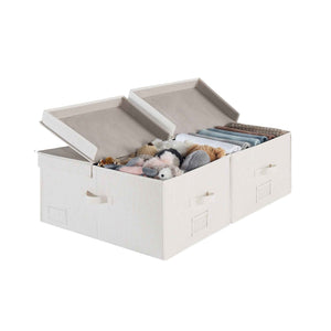 Extra Large Storage Bins with Lids, 55L Decorative Organizer