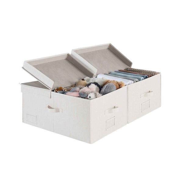 Extra Large Storage Bins with Lids, 55L Decorative Organizer