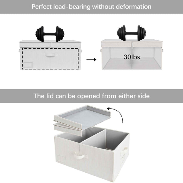 Extra Large Storage Bins with Lids, 55L Decorative Organizer