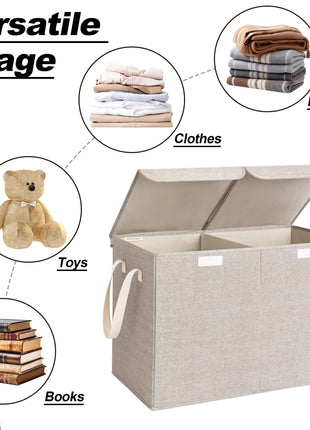 Toy Bin with Flip-Top Lids