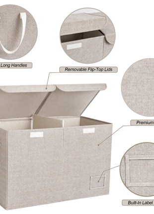 Toy Bin with Flip-Top Lids