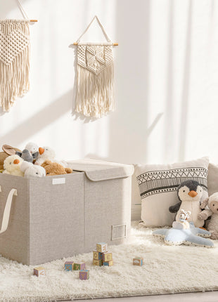 Toy Bin with Flip-Top Lids