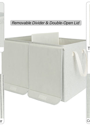 Toy Bin with Flip-Top Lids