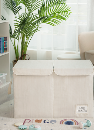 Toy Bin with Flip-Top Lids