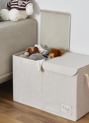 Toy Bin with Flip-Top Lids