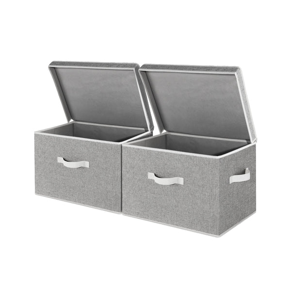 Fabric Storage Bins with Lid, 2-Pack