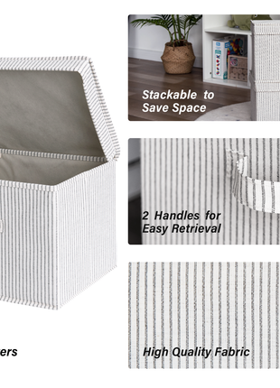 Fabric Storage Bins with Lid, 2-Pack