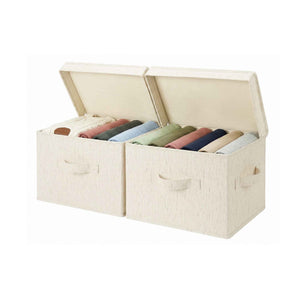 Fabric Storage Bins with Lids, Rustic Linen, 2-Pack (Copy)