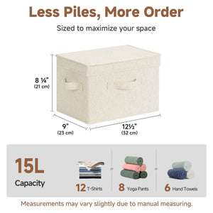 Fabric Storage Bins with Lids, Rustic Linen, 2-Pack (Copy)