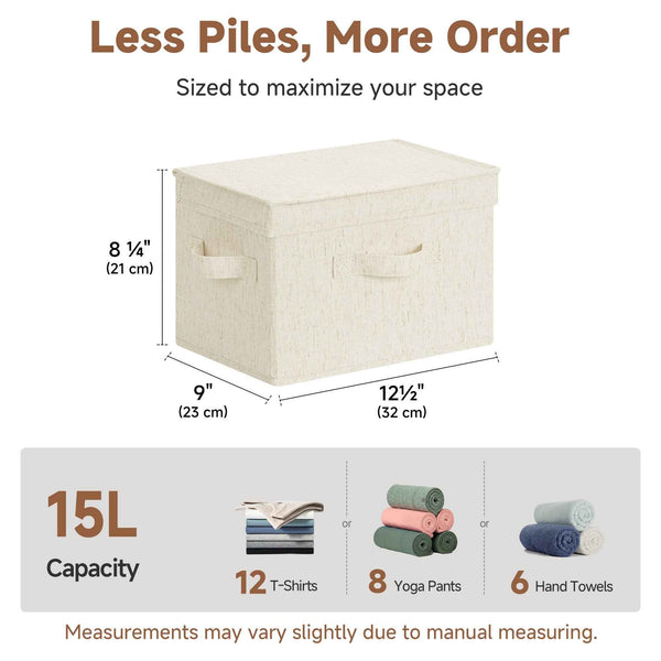 Fabric Storage Bins with Lids, Rustic Linen, 2-Pack (Copy)