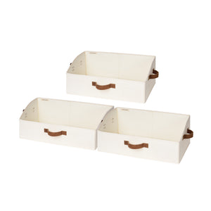 Trapezoid Fabric Storage Bins, Set of 3