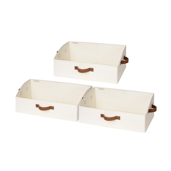 Trapezoid Fabric Storage Bins, Set of 3