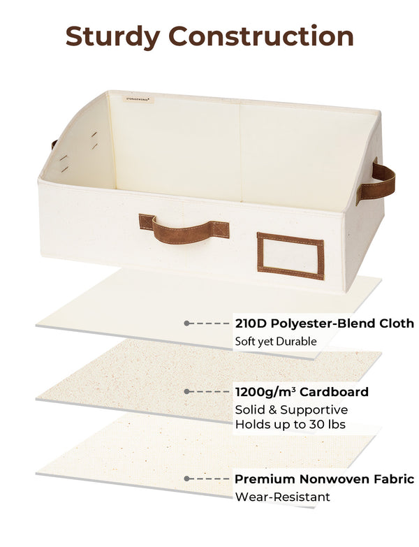 Closet Storage Bins, Trapezoid Storage Box, 3-Pack