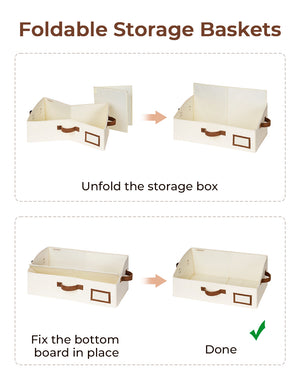 Closet Storage Bins, Trapezoid Storage Box, 3-Pack