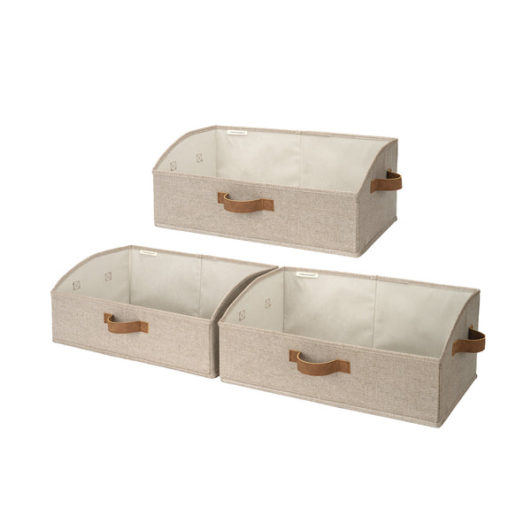 Trapezoid Fabric Storage Bins, Set of 3