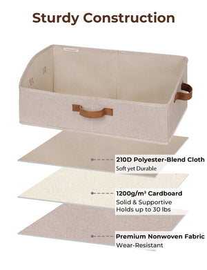 Closet Storage Bins, Trapezoid Storage Box, 3-Pack