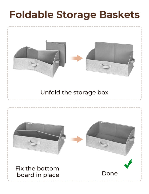 Closet Storage Bins, Trapezoid Storage Box, 3-Pack