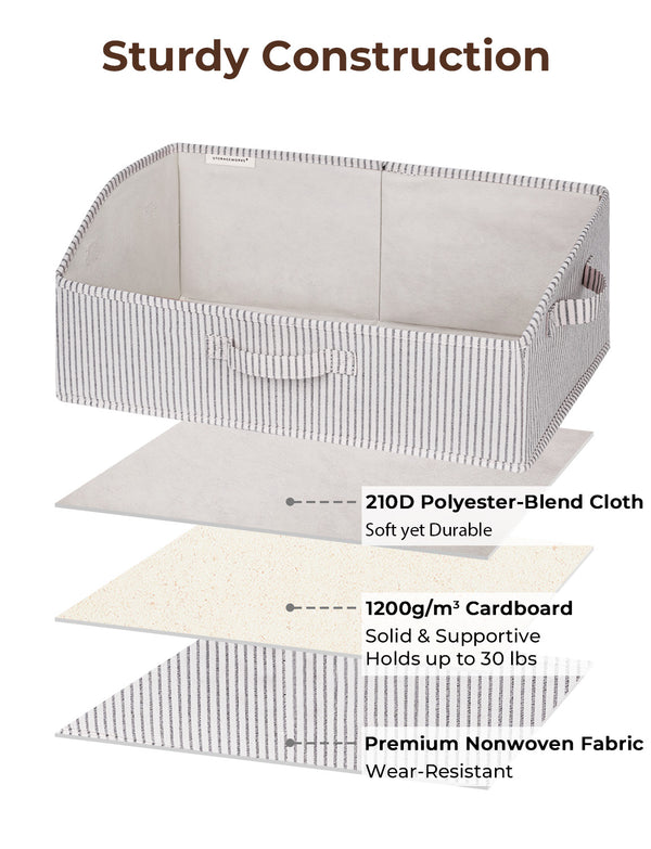 Closet Storage Bins, Trapezoid Storage Box, 3-Pack