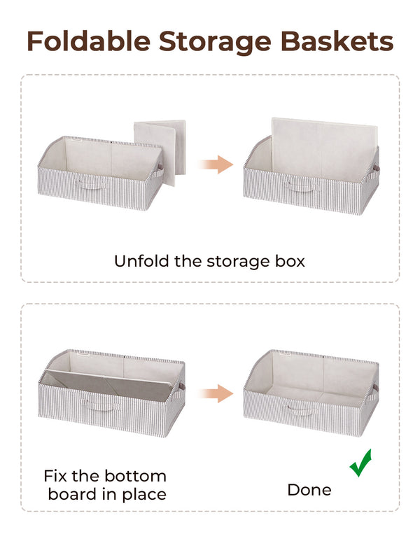 Closet Storage Bins, Trapezoid Storage Box, 3-Pack