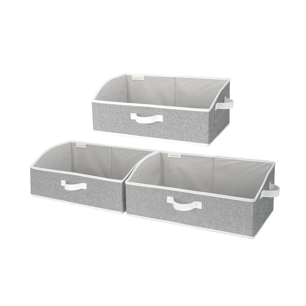 Trapezoid Fabric Storage Bins, Set of 3