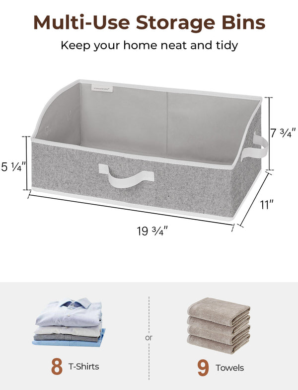 Closet Storage Bins, Trapezoid Storage Box, 3-Pack