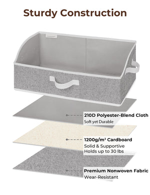 Closet Storage Bins, Trapezoid Storage Box, 3-Pack