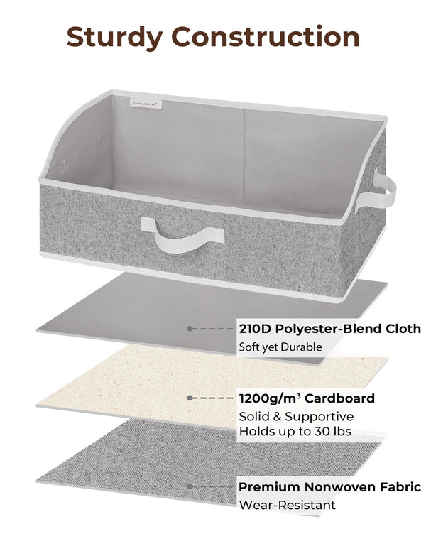 Closet Storage Bins, Trapezoid Storage Box, 3-Pack