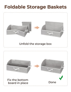 Closet Storage Bins, Trapezoid Storage Box, 3-Pack