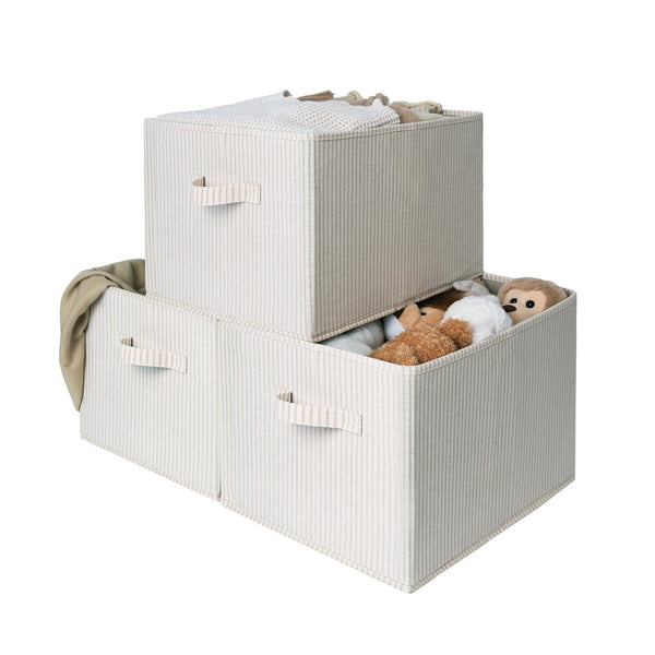 Closet Organizers and Storage Bins, Fabric Storage Bins for Organization, 3-Pack