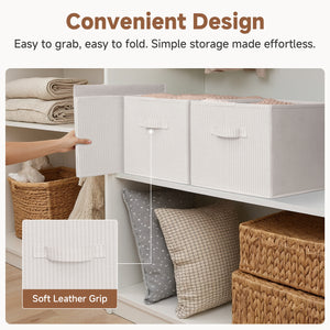 Closet Organizers and Storage Bins, Fabric Storage Bins for Organization, 3-Pack