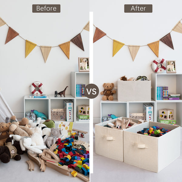 Closet Organizers and Storage Bins, Fabric Storage Bins for Organization, 3-Pack