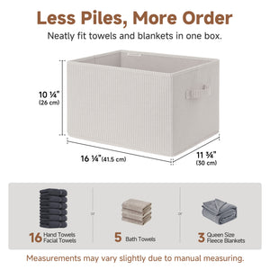 Closet Organizers and Storage Bins, Fabric Storage Bins for Organization, 3-Pack