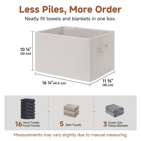 Closet Organizers and Storage Bins, Fabric Storage Bins for Organization, 3-Pack