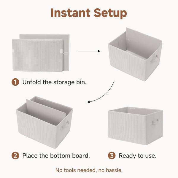 Closet Organizers and Storage Bins, Fabric Storage Bins for Organization, 3-Pack