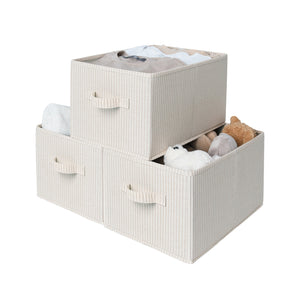 Closet Organizers and Storage Bins, Fabric Storage Bins for Organization, 3-Pack