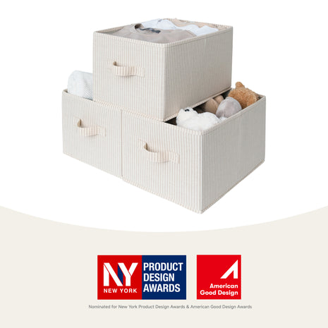 Storage Baskets for Shelves, 3-Pack