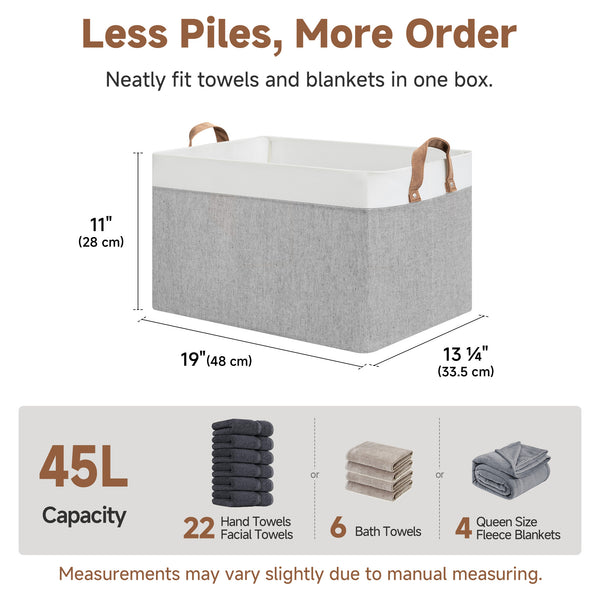 Storage Bins, Shelves Baskets for Organizing, 2 Pack