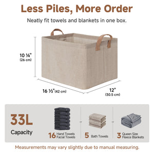 Storage Bins, Shelves Baskets for Organizing, 2 Pack