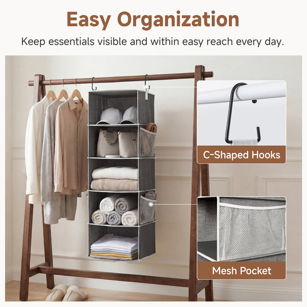 6-Shelf Hanging Closet Organizer