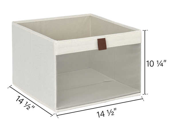 Closet Storage Bins with Clear Window and Handles, 3 Pack