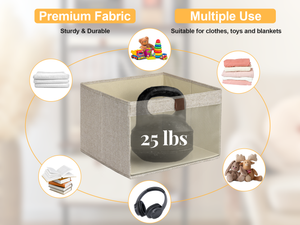 Closet Storage Bins with Clear Window and Handles, 3 Pack