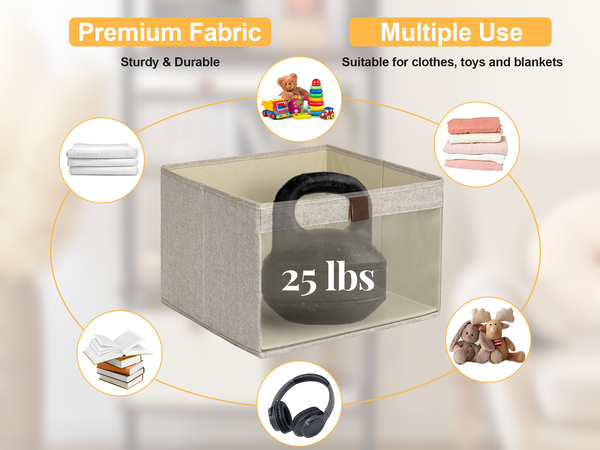 Closet Storage Bins with Clear Window and Handles, 3 Pack